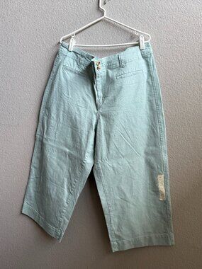 A New Day Wide Leg Crop Denim Sea Green, new with tag